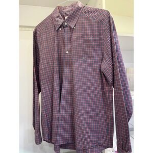 Lacoste Modern Fit Button Down Shirt Mens‎ Size 42 Plaid Checkered Long Sleeve
